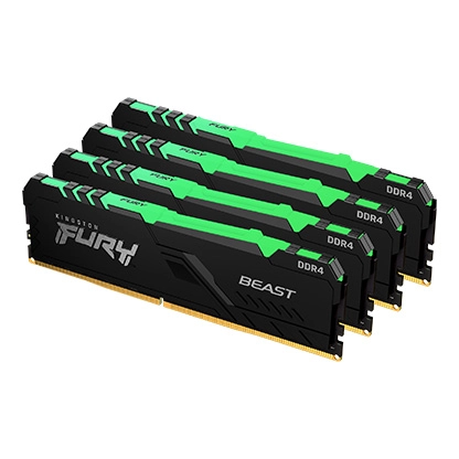 Оперативная память Kingston FURY Beast RGB Black DDR4 4x8GB 2666 Мгц